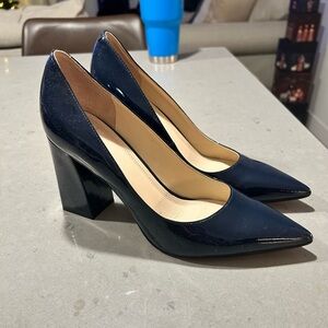 Navy Blue Marc Fisher Block Heels
